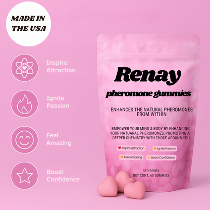 Renay Pheromone Gummies - Enhances Your Natural Pheromones From Within - 30 Count Mixed Berry Flavor